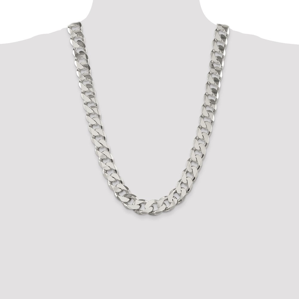 26 Inch Sterling Silver 16.25mm Curb Chain Necklace