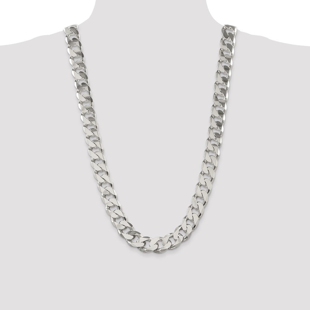 28 Inch Sterling Silver 16.25mm Curb Chain Necklace