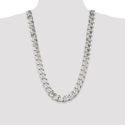 28 Inch Sterling Silver 16.25mm Curb Chain Necklace