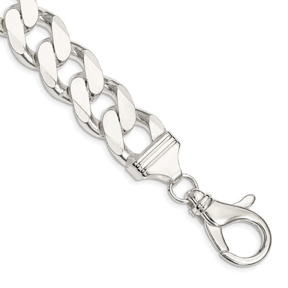 8 Inch Sterling Silver 16.25mm Curb Chain Bracelet