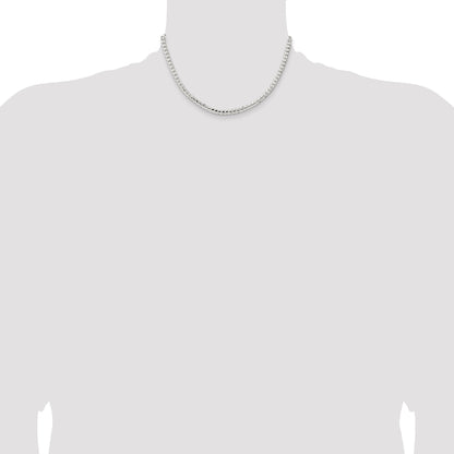 16 Inch Sterling Silver 4.5mm Concave Beveled Curb Chain Necklace