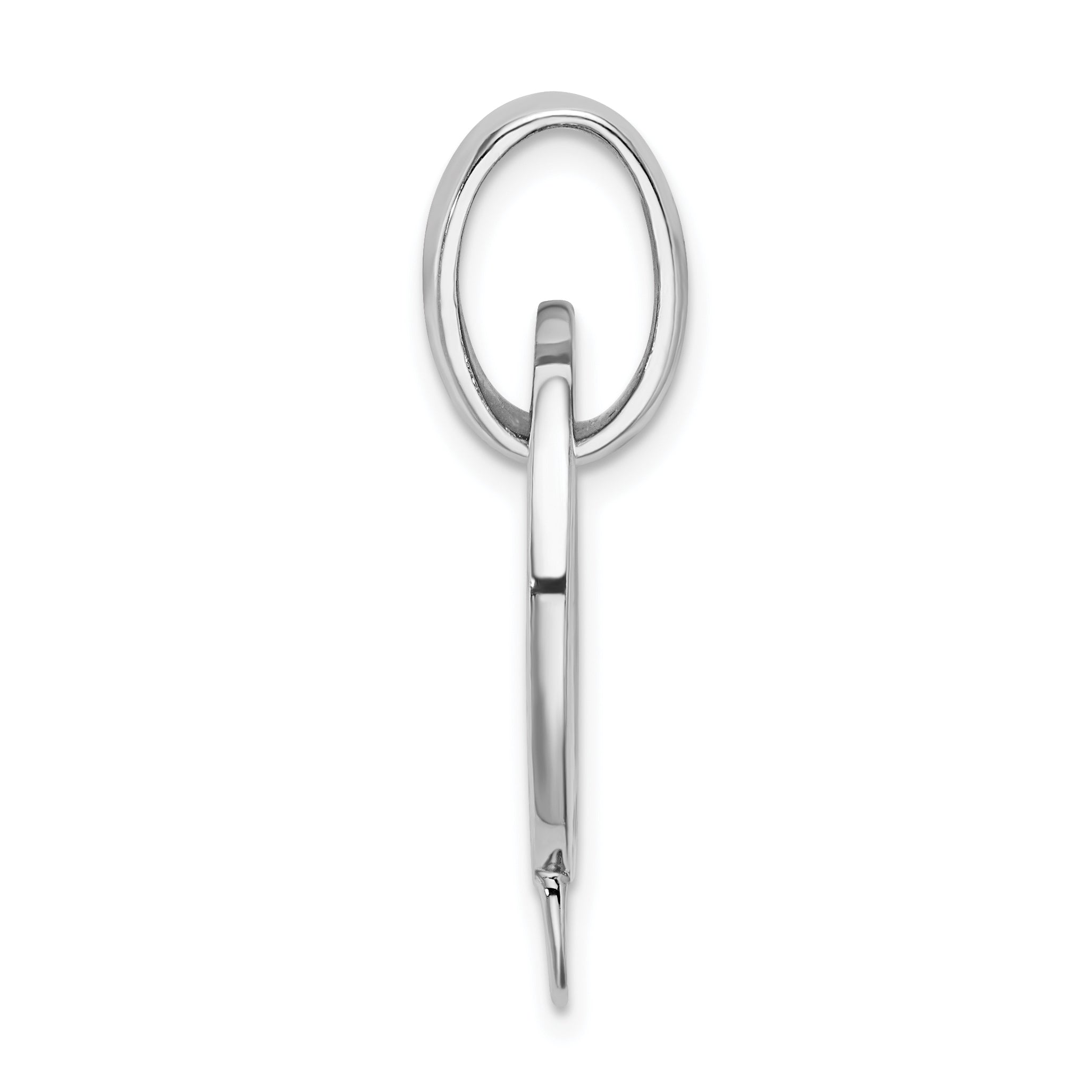 Sterling Silver Amore La Vita Rhodium-Plated Polished Open Circle Charm Holder Pendant