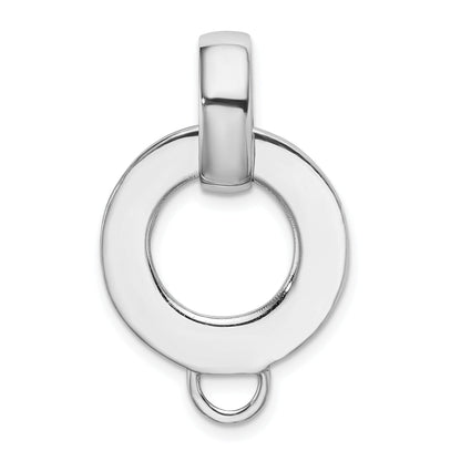 Sterling Silver Amore La Vita Rhodium-Plated Polished Open Circle Charm Holder Pendant