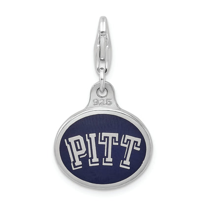 Sterling Silver Enamel Univ. Of Pittsburgh W/ Lobster Clasp Charm