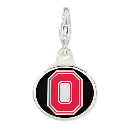 Sterling Silver Enamel Ohio State Univ. W/ Lobster Clasp Charm