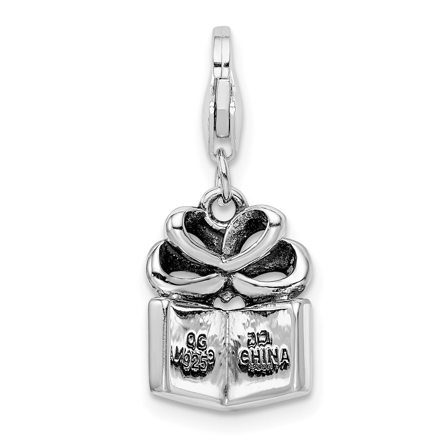 Sterling Silver Amore La Vita Rhodium-Plated Polished Yellow Crystal From Swarovski Enameled Present Charm With Fancy Lobster Clasp