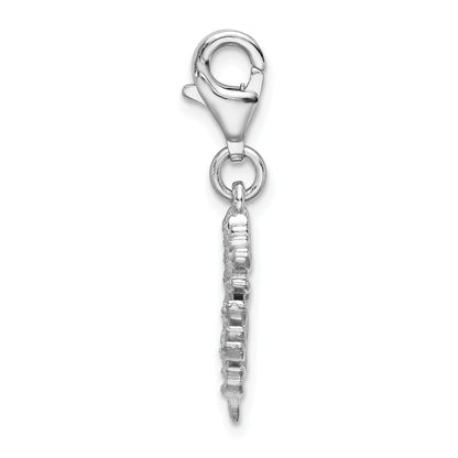 Sterling Silver Amore La Vita Rhodium-Plated Polished 3-D Tree Charm With Fancy Lobster Clasp