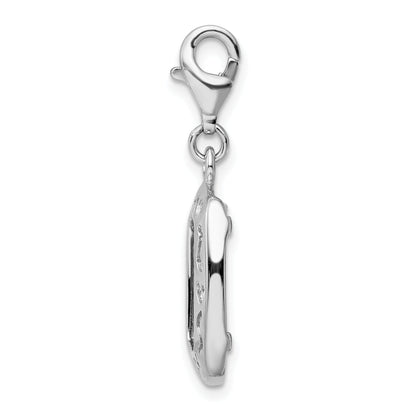 Sterling Silver Amore La Vita Rhodium-Plated Polished My Baby Frame Charm With Fancy Lobster Clasp