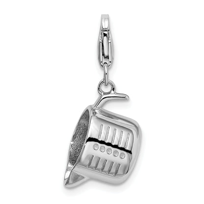 Sterling Silver Amore La Vita Rhodium-Plated Polished 3-D Measuring Cup Charm With Fancy Lobster Clasp