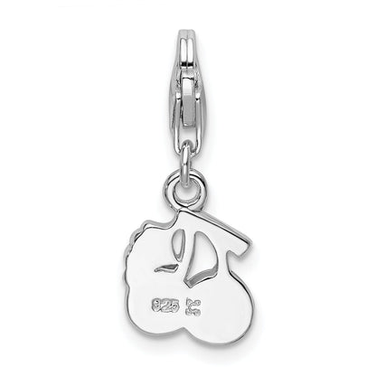 Sterling Silver Rh Swarovski Crystals Cherries W/Lobster Clasp Charm