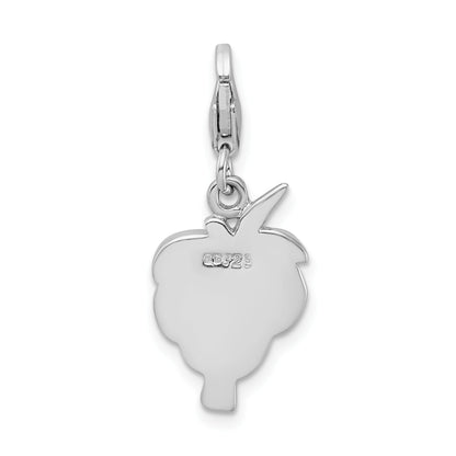 Sterling Silver Amore La Vita Rhodium-Plated Polished Crystal From Swarovski Palm Tree Charm With Fancy Lobster Clasp