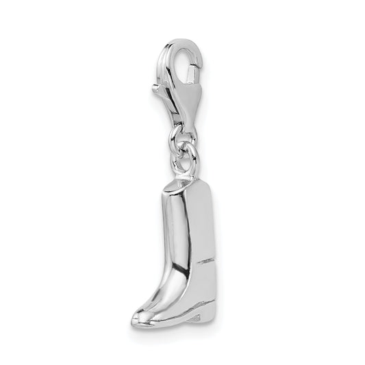 Sterling Silver Ss Rh Click-On Polished Boot Charm