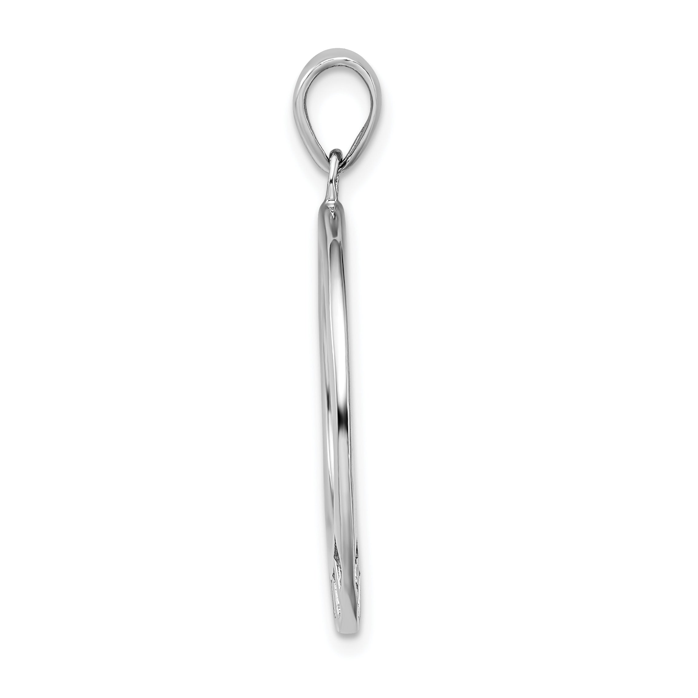 Sterling Silver Amore La Vita Rhodium-Plated Polished Oval Shaped Charm Carrier Pendant