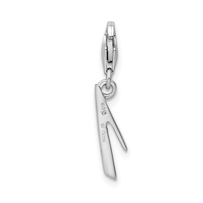 Sterling Silver Amore La Vita Rhodium-Plated Polished Number 1 Charm With Fancy Lobster Clasp