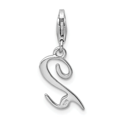 Sterling Silver Amore La Vita Rhodium-Plated Polished Number 2 Charm With Fancy Lobster Clasp