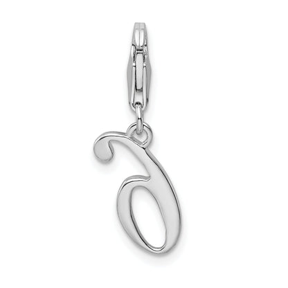 Sterling Silver Amore La Vita Rhodium-Plated Polished Number 6 Charm With Fancy Lobster Clasp