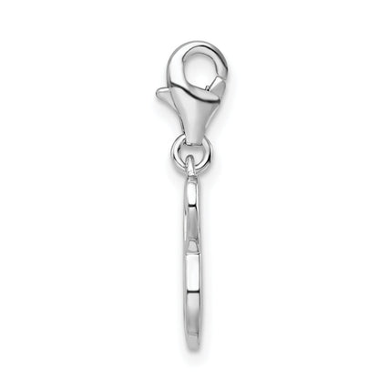Sterling Silver Amore La Vita Rhodium-Plated Polished Number 8 Charm With Fancy Lobster Clasp