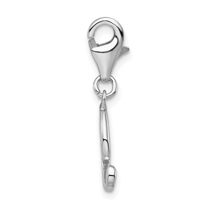 Sterling Silver Amore La Vita Rhodium-Plated Polished Number 9 Charm With Fancy Lobster Clasp