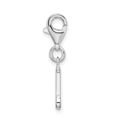 Sterling Silver Amore La Vita Rhodium-Plated Polished Beamed Sixteenth Note Charm With Fancy Lobster Clasp