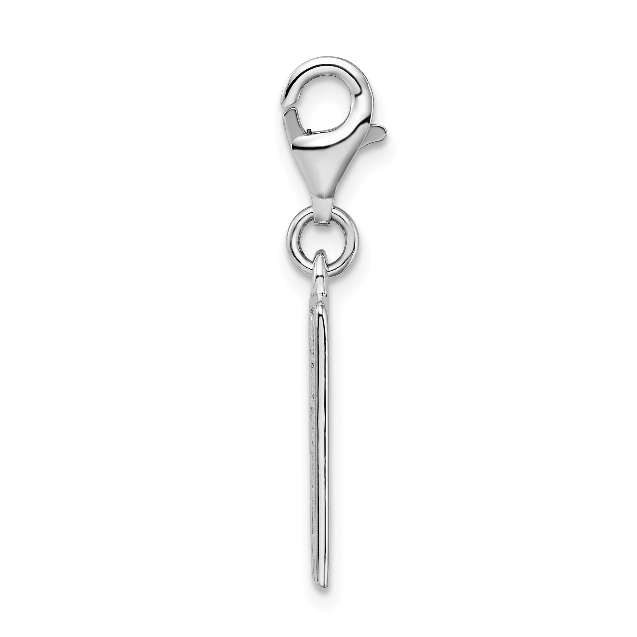 Sterling Silver Amore La Vita Rhodium-Plated Polished Bingo Card Charm With Fancy Lobster Clasp