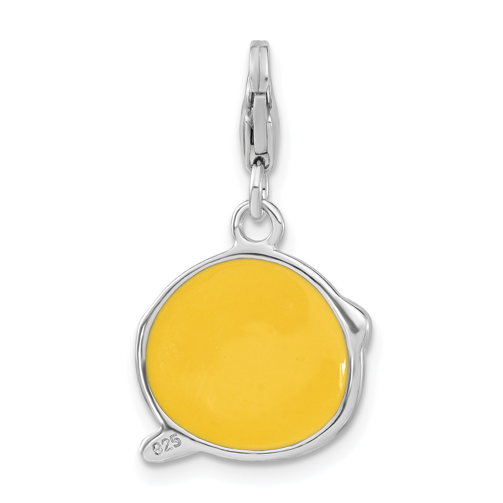 Sterling Silver Enameled Smiley Face W/Sunglasses W/Lobster Clasp Charm