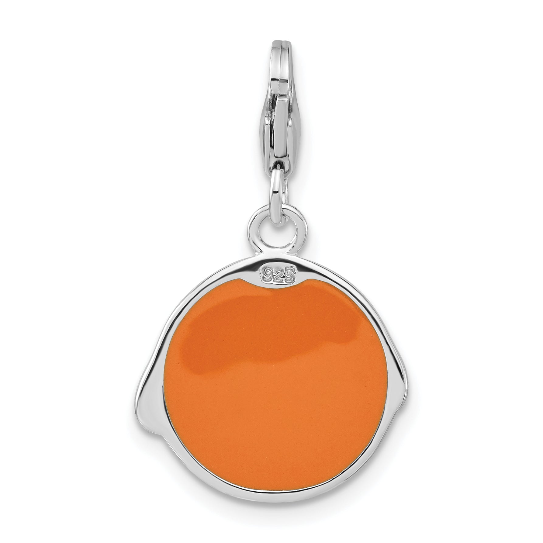 Sterling Silver Enameled Crying Face W/ Lobster Clasp Charm