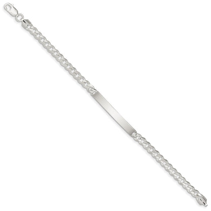 8 Inch Sterling Silver Curb Id Bracelet