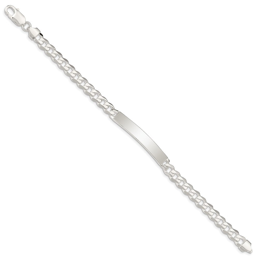 8 Inch Sterling Silver Curb Link Id Bracelet
