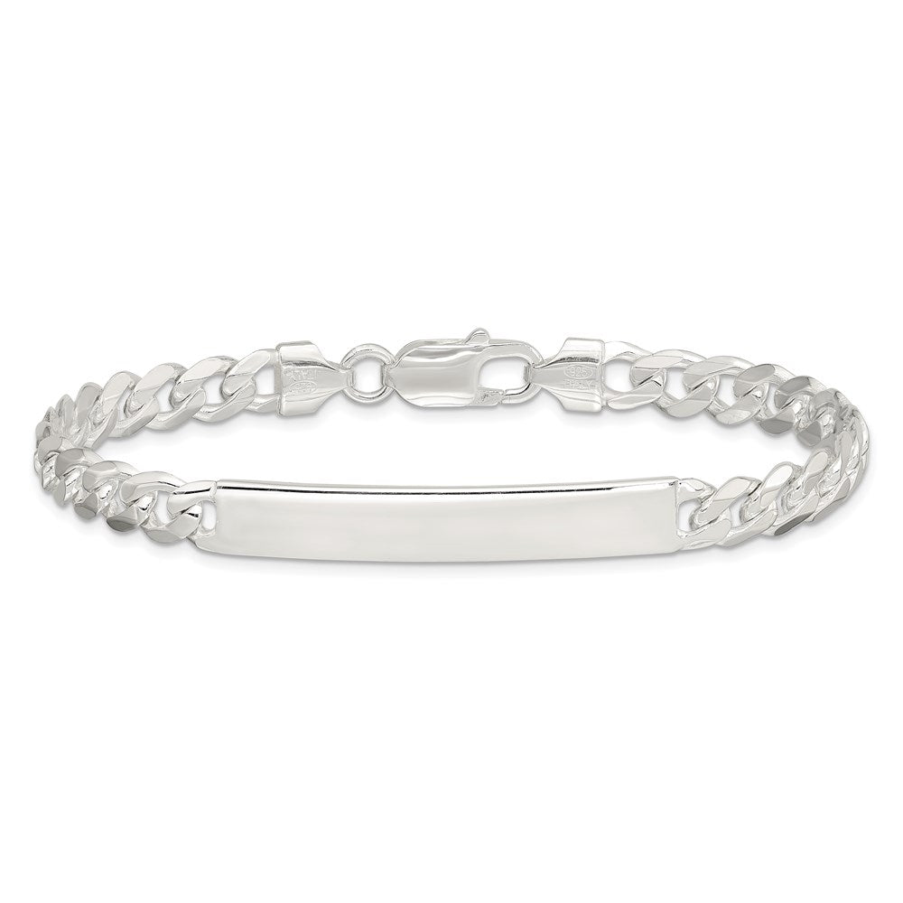 8 Inch Sterling Silver Curb Link Id Bracelet