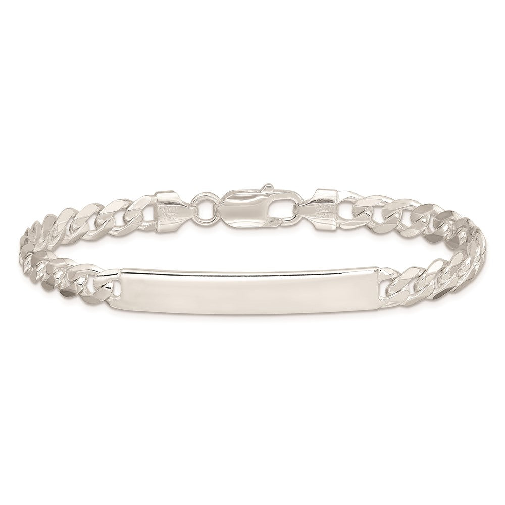 8 Inch Sterling Silver Curb Link Id Bracelet