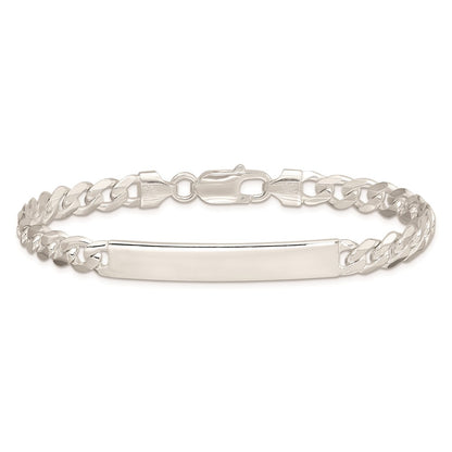 8 Inch Sterling Silver Curb Link Id Bracelet