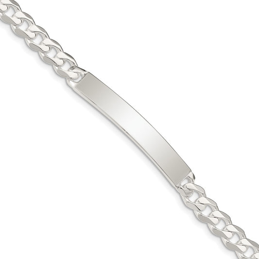 8 Inch Sterling Silver Curb Link Id Bracelet