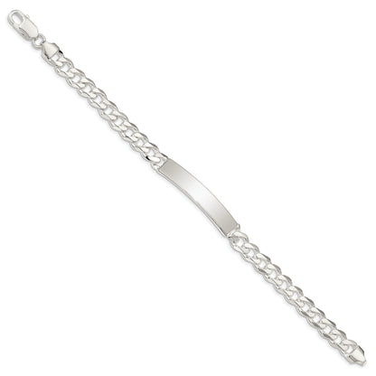 8 Inch Sterling Silver Curb Link Id Bracelet