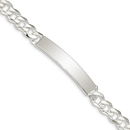8 Inch Sterling Silver Curb Link Id Bracelet