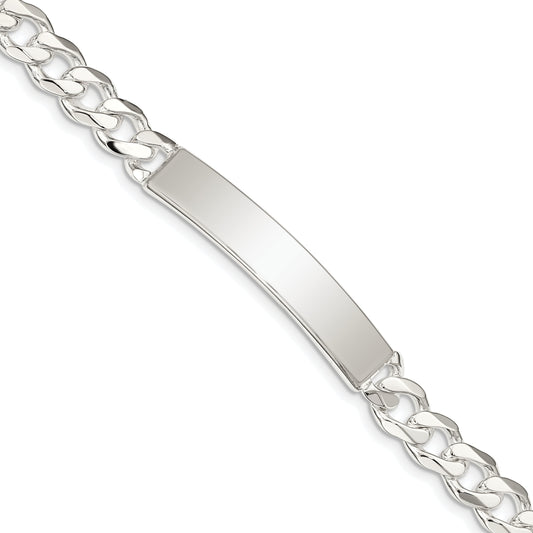 8 Inch Sterling Silver Curb Link Id Bracelet