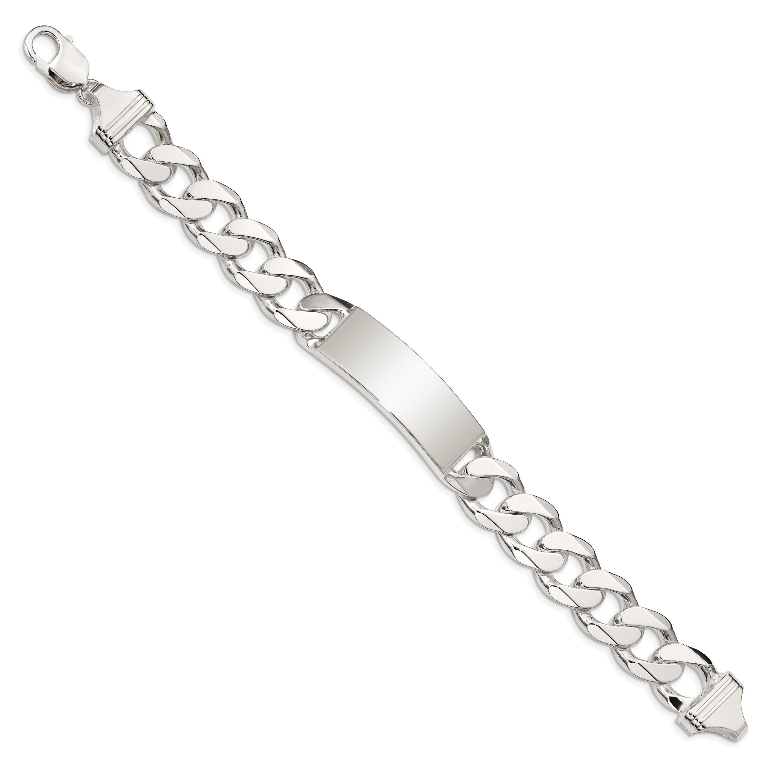 8.5 Inch Sterling Silver Curb Link Id Bracelet