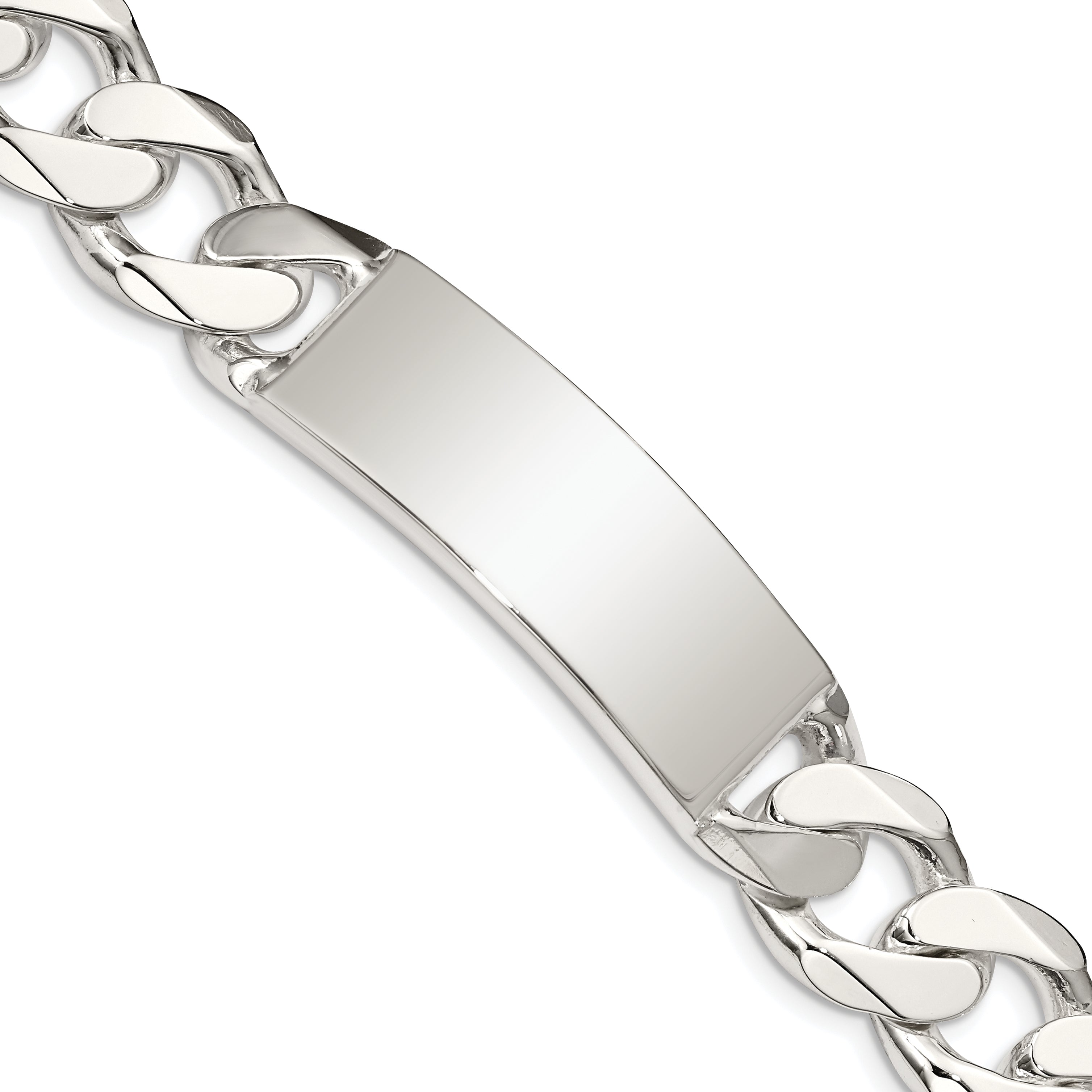 8.5 Inch Sterling Silver Curb Link Id Bracelet