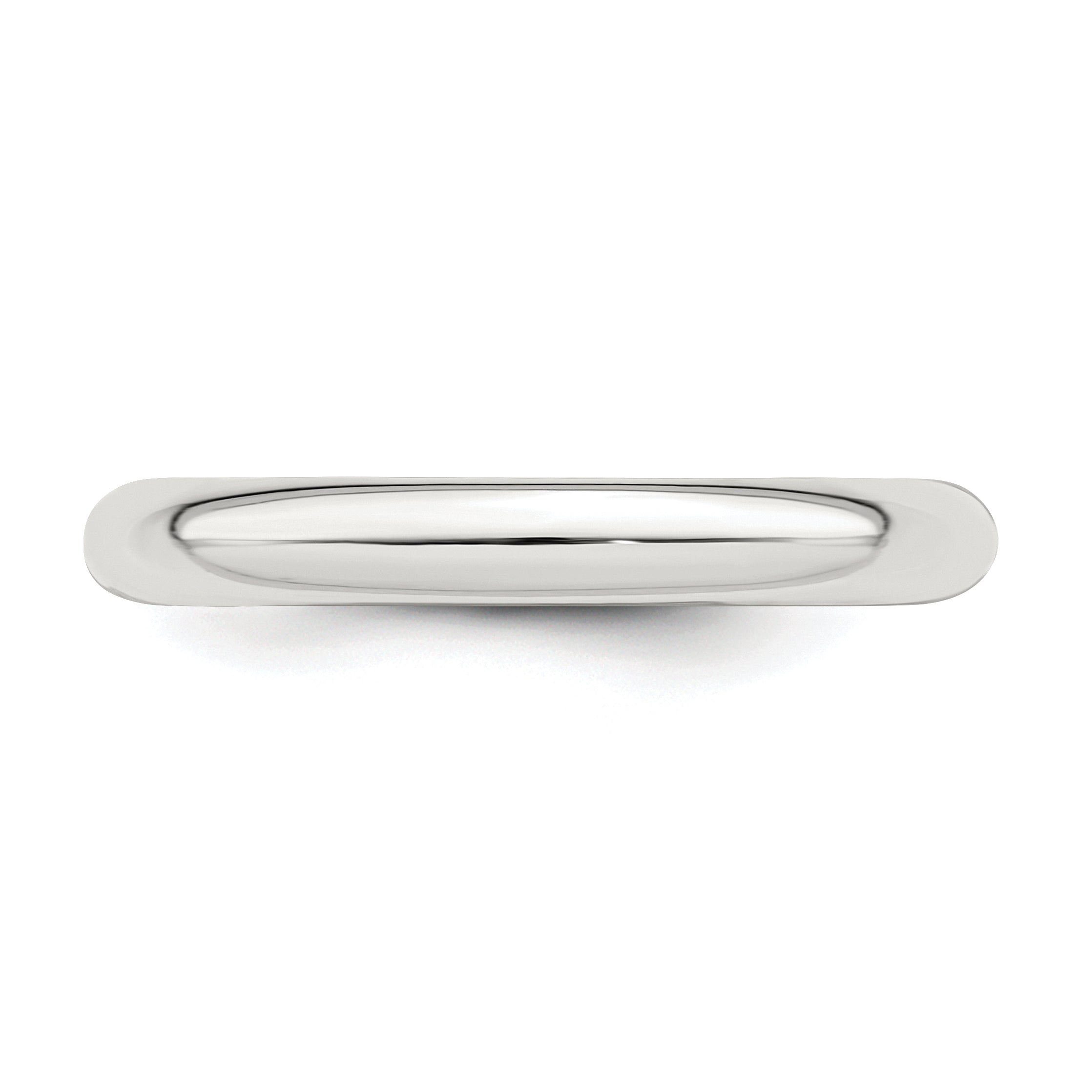 Sterling Silver Rhodium-Plated 3mm Comfort Fit Band