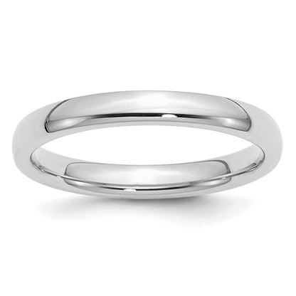 Sterling Silver Rhodium-Plated 3mm Comfort Fit Band