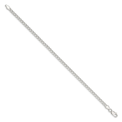 8 Inch Sterling Silver 3.8mm Pav Curb Chain Bracelet