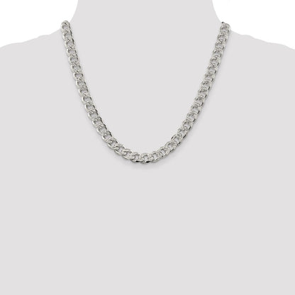 20 Inch Sterling Silver 9.3mm Pav Curb Chain Necklace