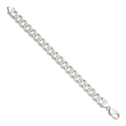 9 Inch Sterling Silver 11.0mm Pav Curb Chain Bracelet