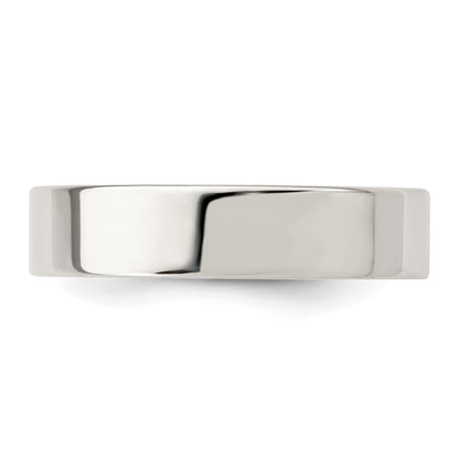 Sterling Silver 5mm Comfort Fit Flat Size 9.5 Band