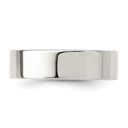 Sterling Silver 6mm Comfort Fit Flat Size 10.5 Band