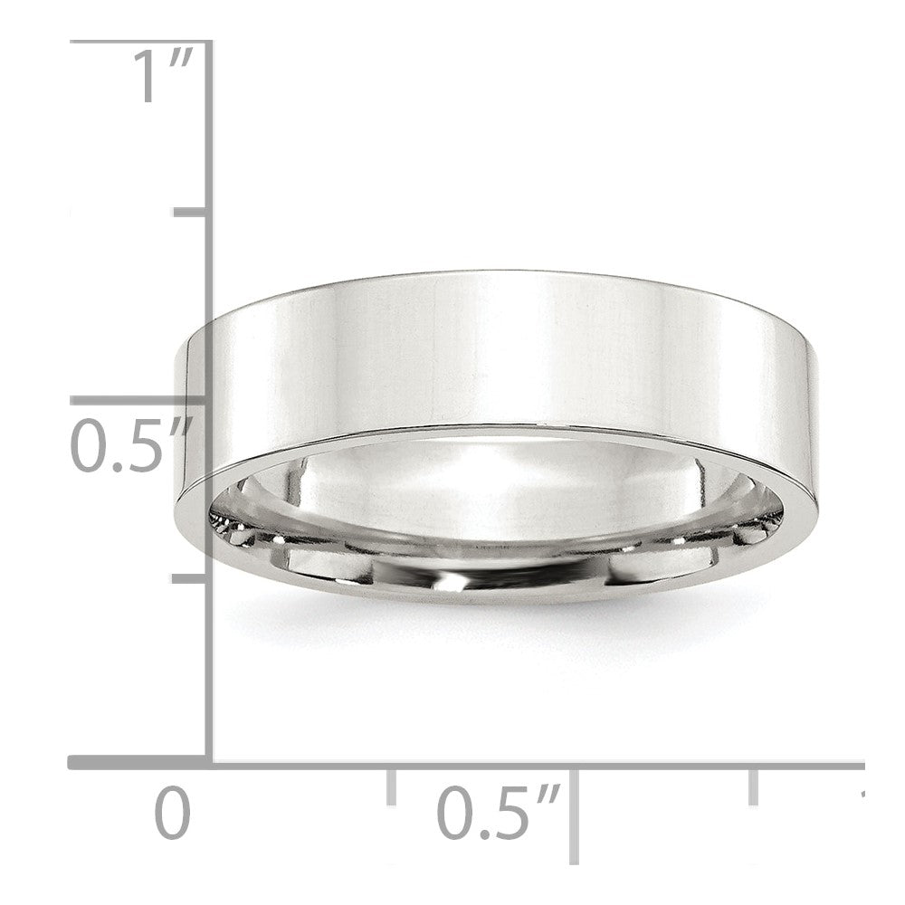 Sterling Silver 6mm Comfort Fit Flat Size 10.5 Band