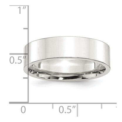 Sterling Silver 6mm Comfort Fit Flat Size 10.5 Band