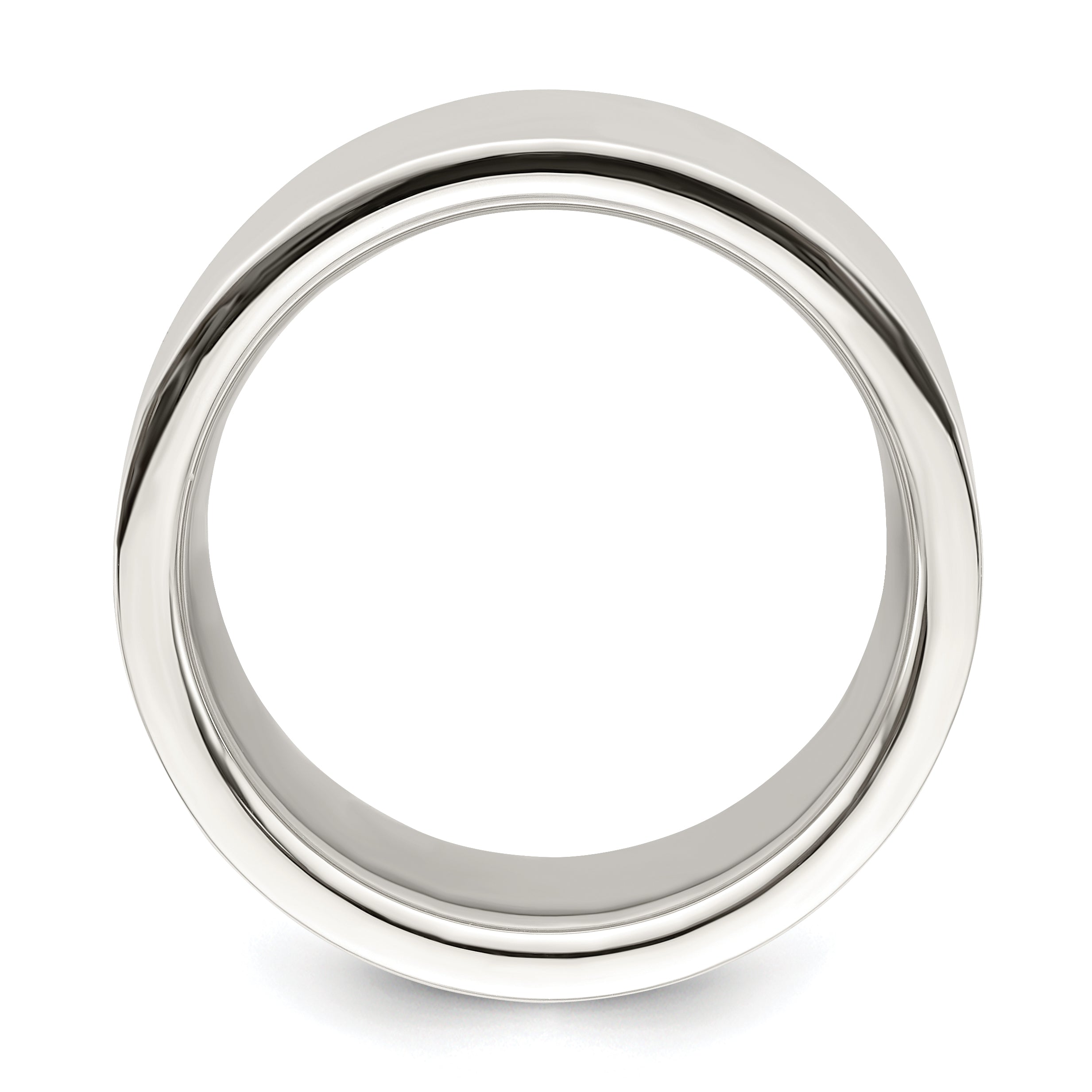 Sterling Silver 12mm Comfort Fit Flat Size 8 Band