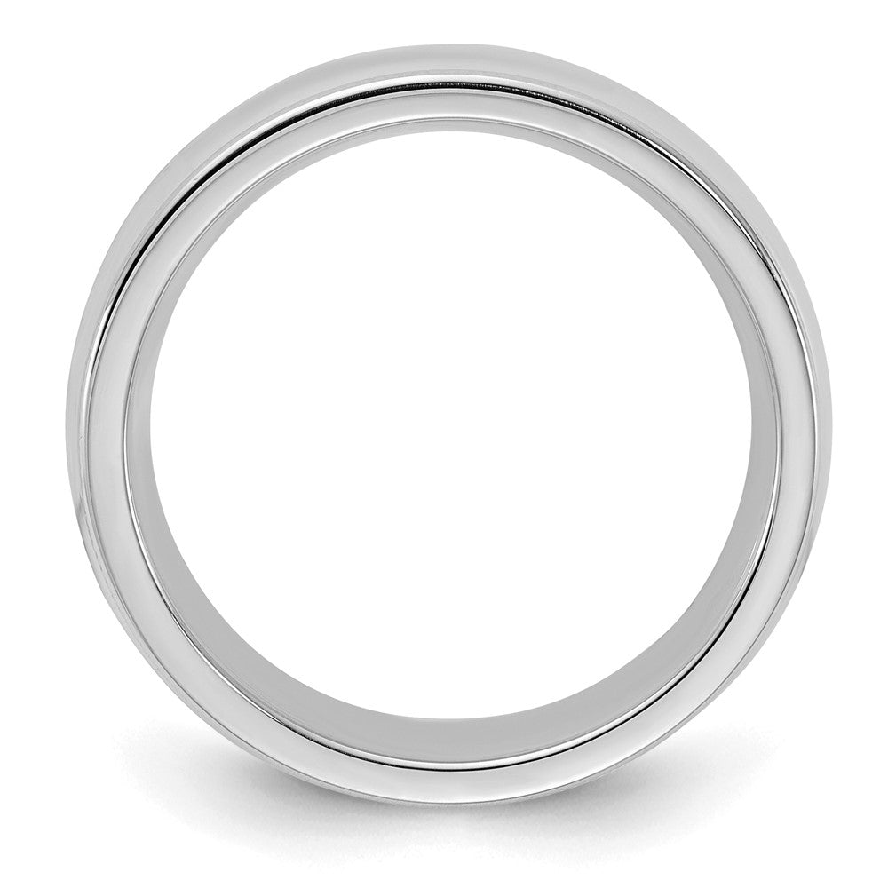 Sterling Silver Rhodium-Plated 6mm Comfort Fit Milgrain Size 5.5 Band