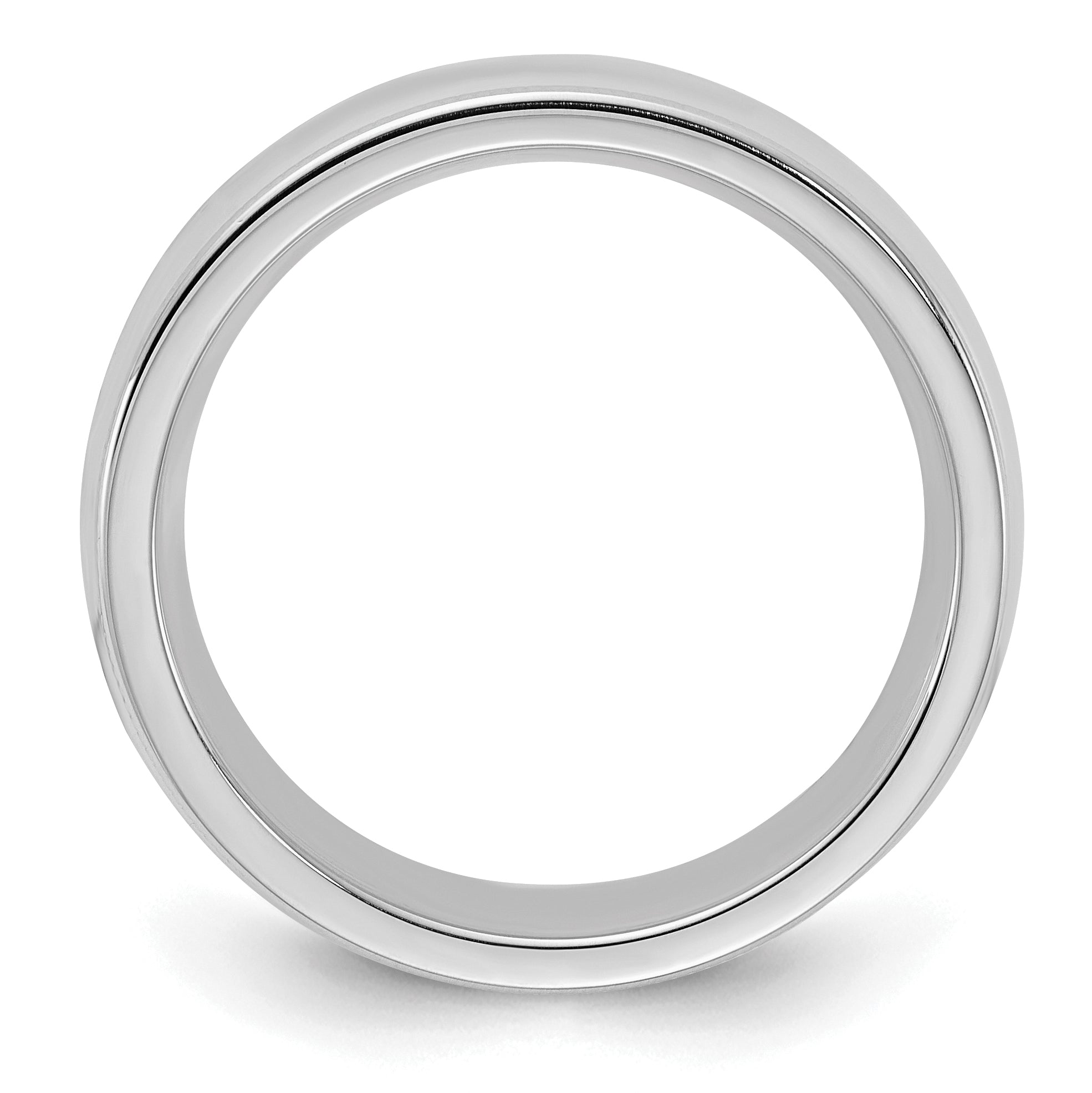 Sterling Silver Rhodium-Plated 6mm Comfort Fit Milgrain Size 4.5 Band