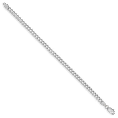 6 Inch Sterling Silver 4.25mm Double Link Charm Bracelet